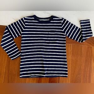 Crewcuts JCrew Boys Navy Striped Kids Shirt Top Tee  Size 6 / 7